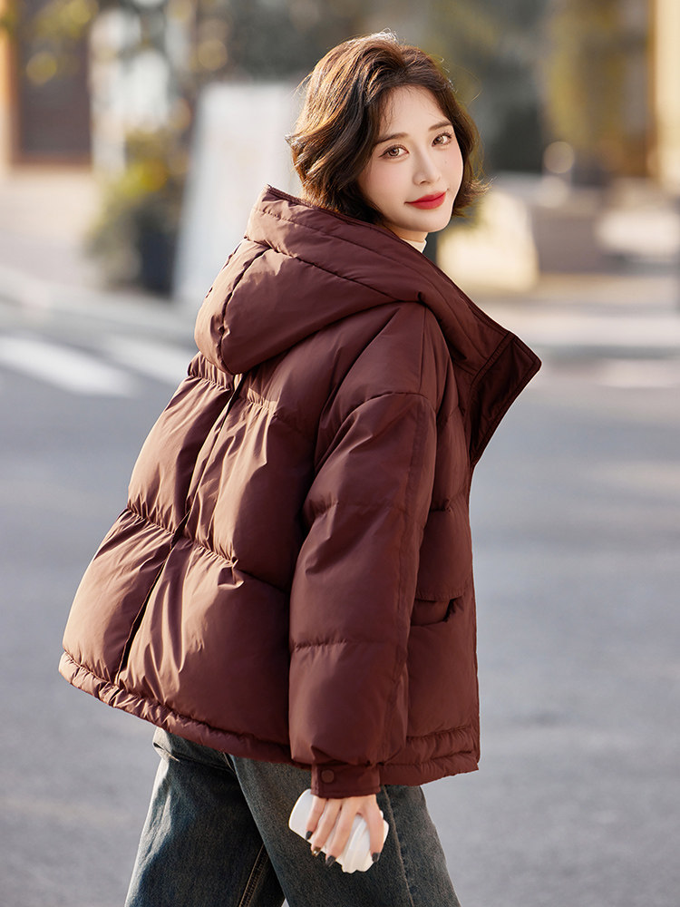 短款羽绒服女冬季2024新款高端洋气小个子云朵泡芙面包服外套,女装羽绒服,靓衣阁