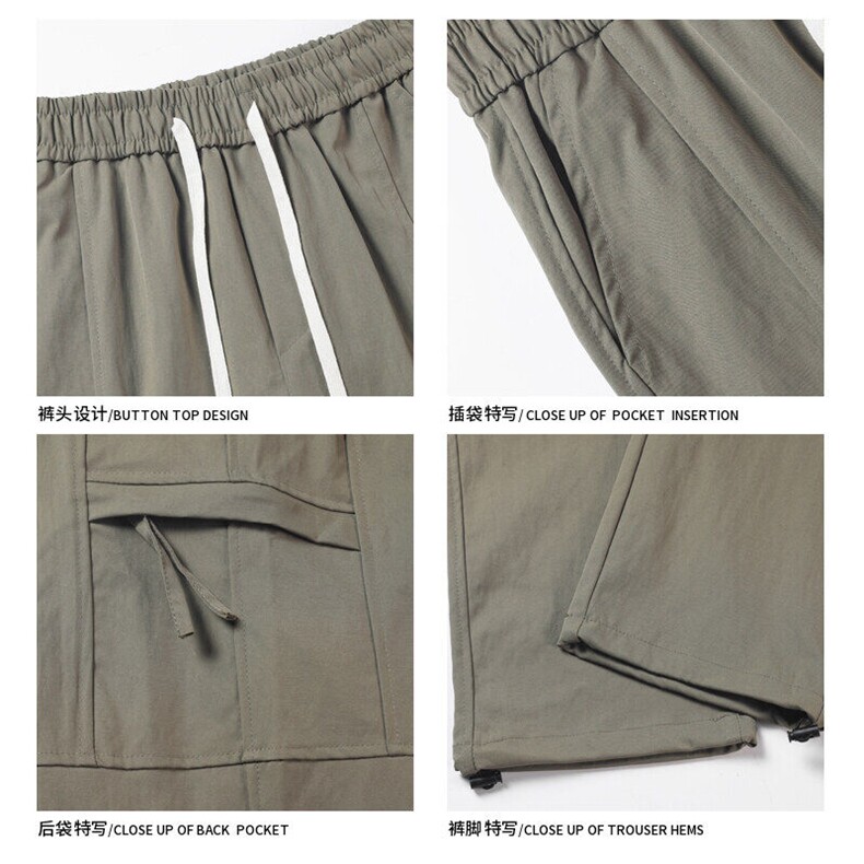 2025春季新款白底大码美式弹力伞兵裤M-5XHK24780-P55,男装休闲裤,电商A022