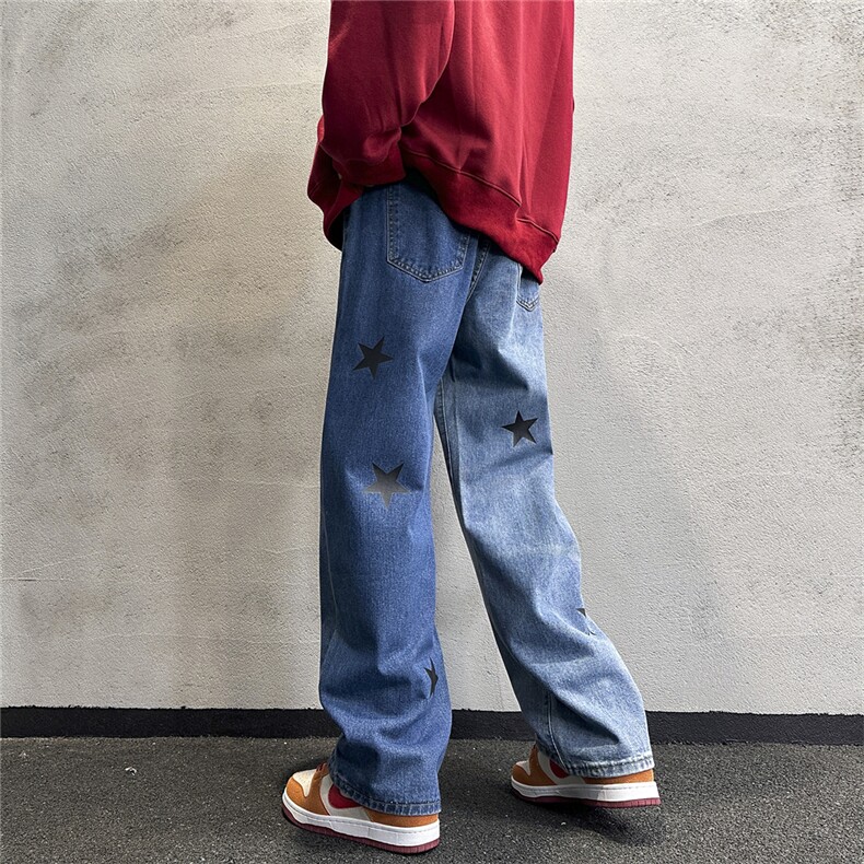 k1069-p55-控78M-5XL现货宽松cleanfit牛仔裤港风高阶黑暗牛仔,男装牛仔裤,星座116