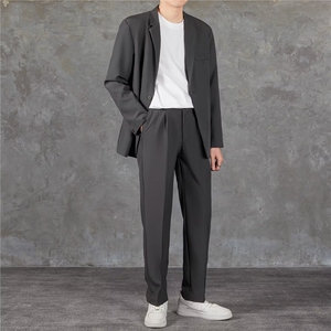 套装休闲西服男士韩版潮流痞子帅气2024春季新款ins西装W5726-P98图片