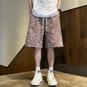 夏季运动休闲花短裤潮牌宽松直筒五分裤图片