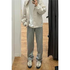 冬季加绒羊羔绒纯色休闲卫裤休闲裤潮百搭WK03特P49灰色，男装休闲裤，电商C310