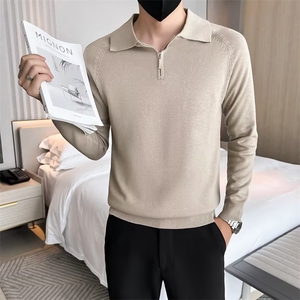 轻熟风新款拉链针织Polo衫秋季潮牌男士潮流翻领S802-P55图片