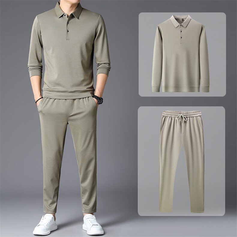 运动服套装男士春秋季新款潮牌宽松休闲圆领卫衣长裤子两件套，男装休闲套装，电商B212（原钱塘6029）