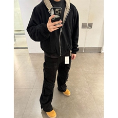 美式双面穿格子连帽外套男冬季棒球服夹克上衣拉链卫衣WB433X-P70，男装夹克，星座412-3