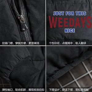 MY16113-P100 加厚加绒连帽衣男大码服男面包服男 网格挂拍图片
