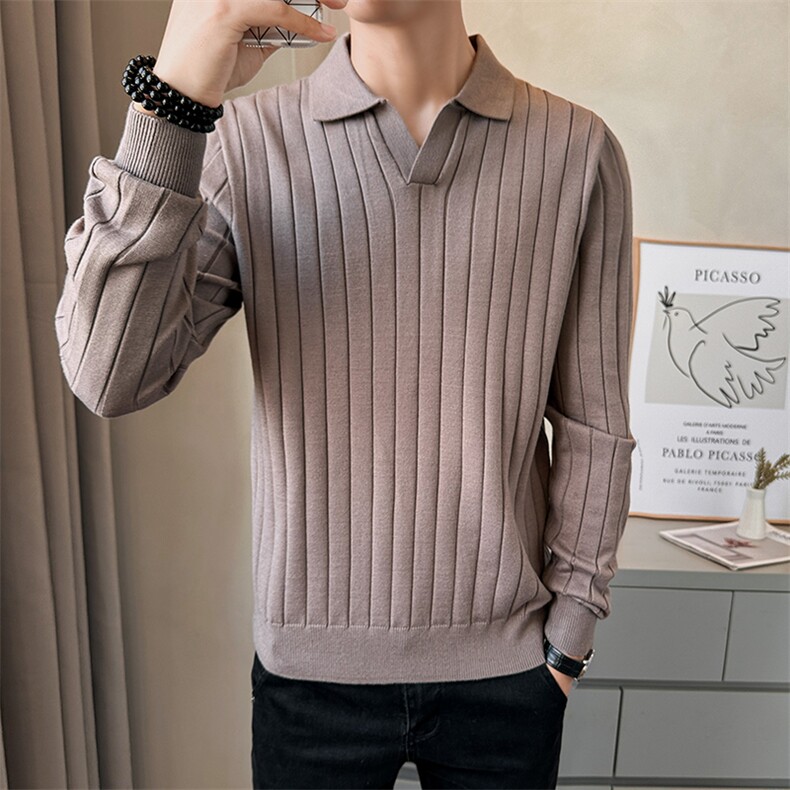 2025秋款店主风男毛衣时尚翻领针织上衣男休闲B317/M8516/P68,男装针织衫/毛衣,电商B317