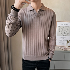 2025秋款店主风男毛衣时尚翻领针织上衣男休闲B317/M8516/P68，男装针织衫/毛衣，电商B317