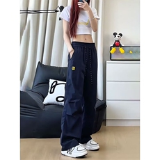大码胖mm美式复古hiphop工装裤女春秋新款宽松慵懒直筒休闲阔腿裤，男装工装外套，星座506A