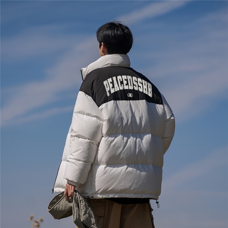 新疆山系港风冬季字母印花宽松立领棉服A247-MY1254特批85控138图片