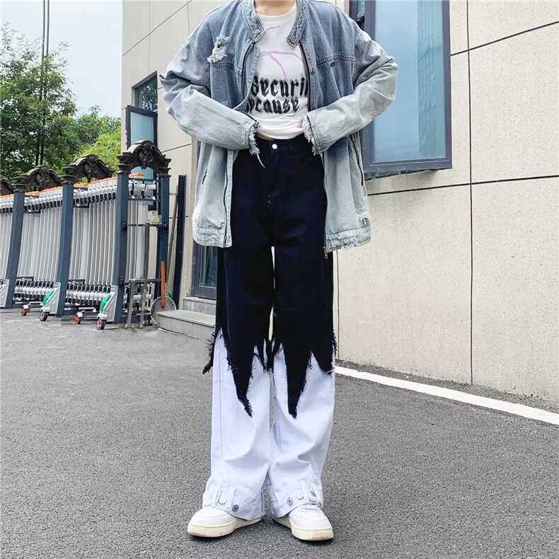 拼接重工美式牛仔裤男款秋季长裤潮 NB68 P68图片