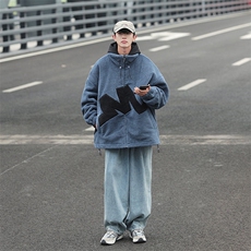 中性风立领羊羔绒棉服冬季cityboy加厚棉衣男女同款M8865-P100，男装棉衣，星座717