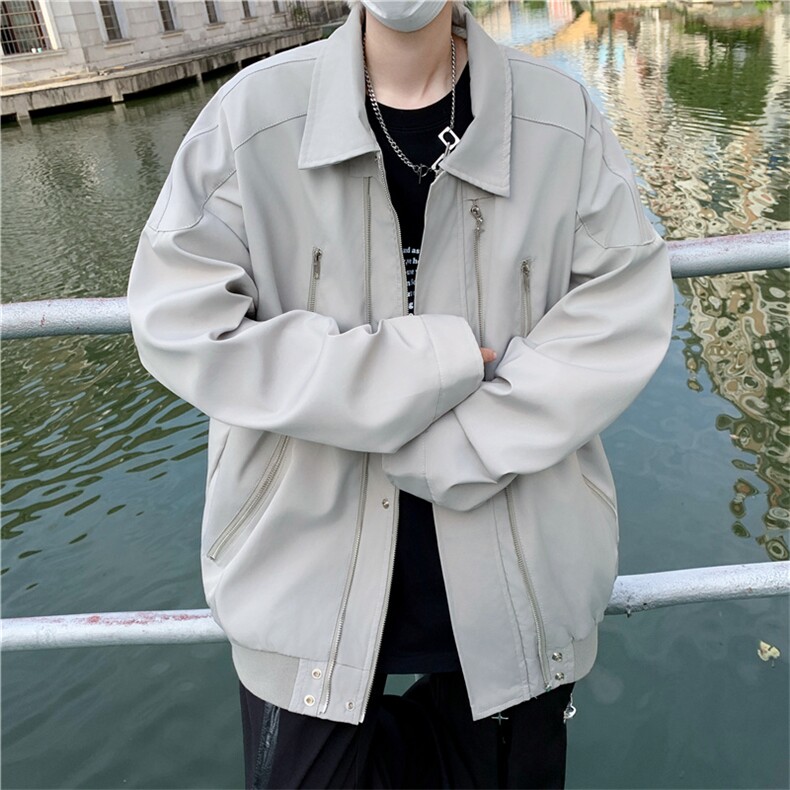 秋装拉链高街美式翻领夹克机能飞行服外套JK02560-P70,男装夹克,星座308B-1