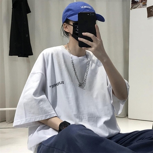 XZ115A-T06 200克纯棉男女字母印花大码S-5XL 10色T恤衫圆领半袖图片