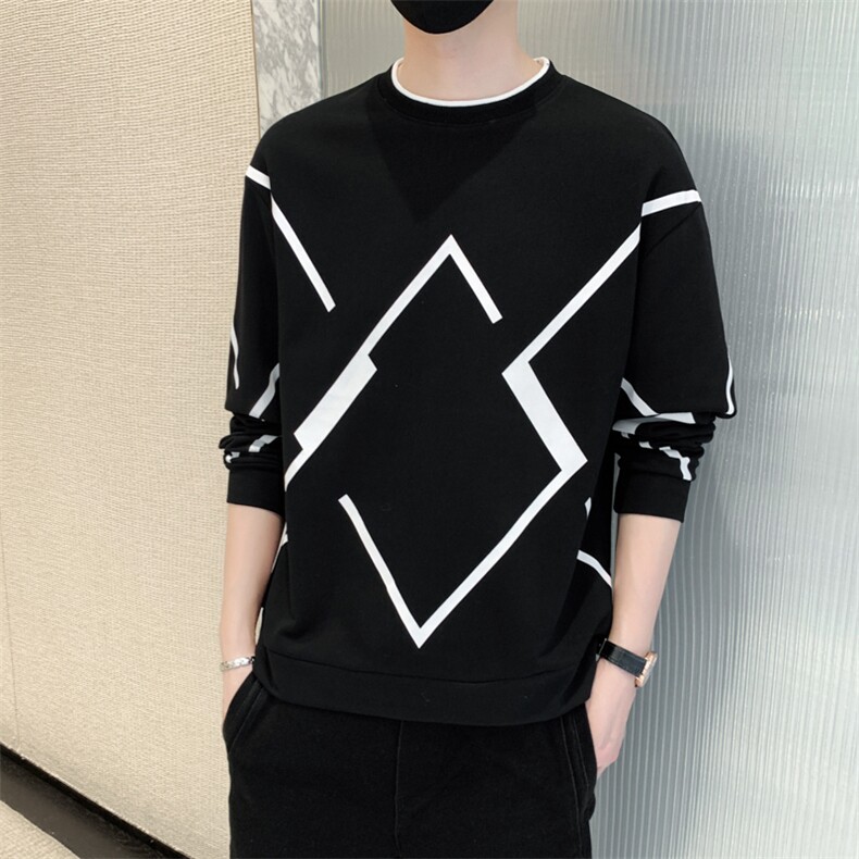M-8XL秋季胖子假两件圆领卫衣男,男装卫衣,星座209