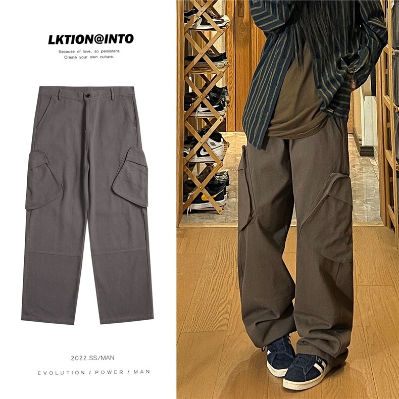 2026秋季新款荷包袋拼接工装裤女模XZ604-KG38-P55控68，男装工装外套，星座604