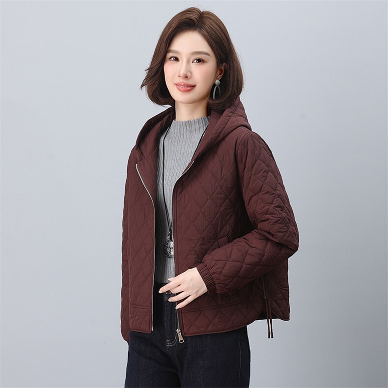 2024年冬季新款时尚连帽开衫加棉棉服,女装棉衣/棉服,依恋蒂丝