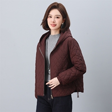 2024年冬季新款时尚连帽开衫加棉棉服，女装棉衣/棉服，依恋蒂丝