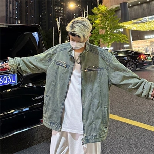 美式牛仔外套男士韩版潮流高街帅气宽松2024冬季ins夹克W6219-P72图片