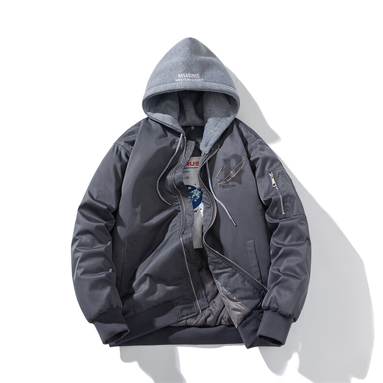 现货 三色秋冬季潮牌夹克棉衣棒球服 欧美街头飞行员外套情侣装图片