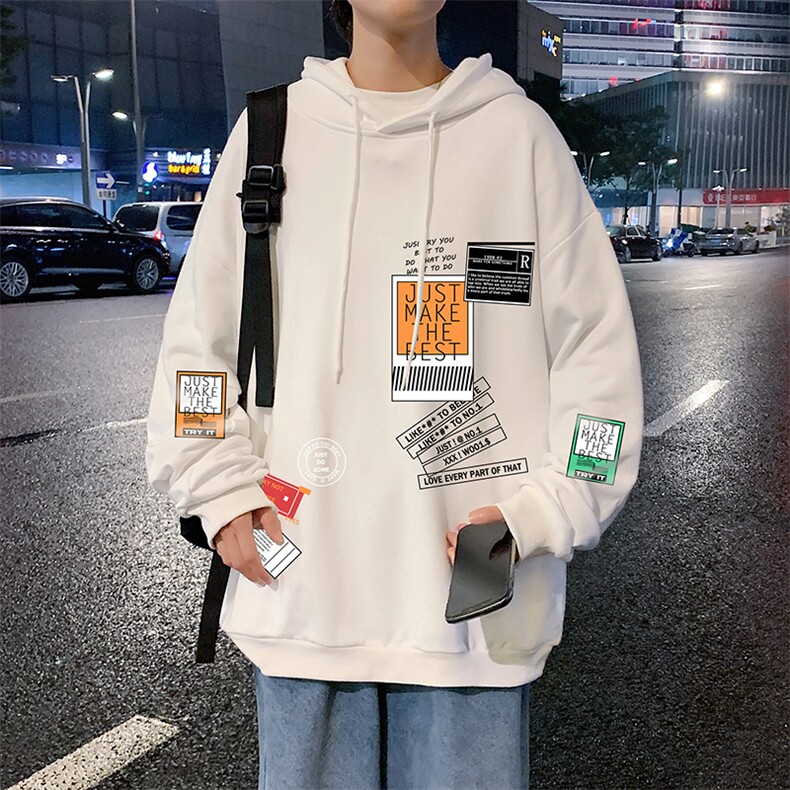 WY2121-P35加绒款-P40纯棉连帽卫衣男大码运动帽衫宽松薄外套男,男装卫衣,电商A040