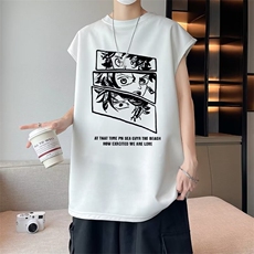 卡通坎肩无袖背心男夏季美式重磅宽松韩版ins风潮牌t恤ST223-P30，男装背心/马甲，星座412
