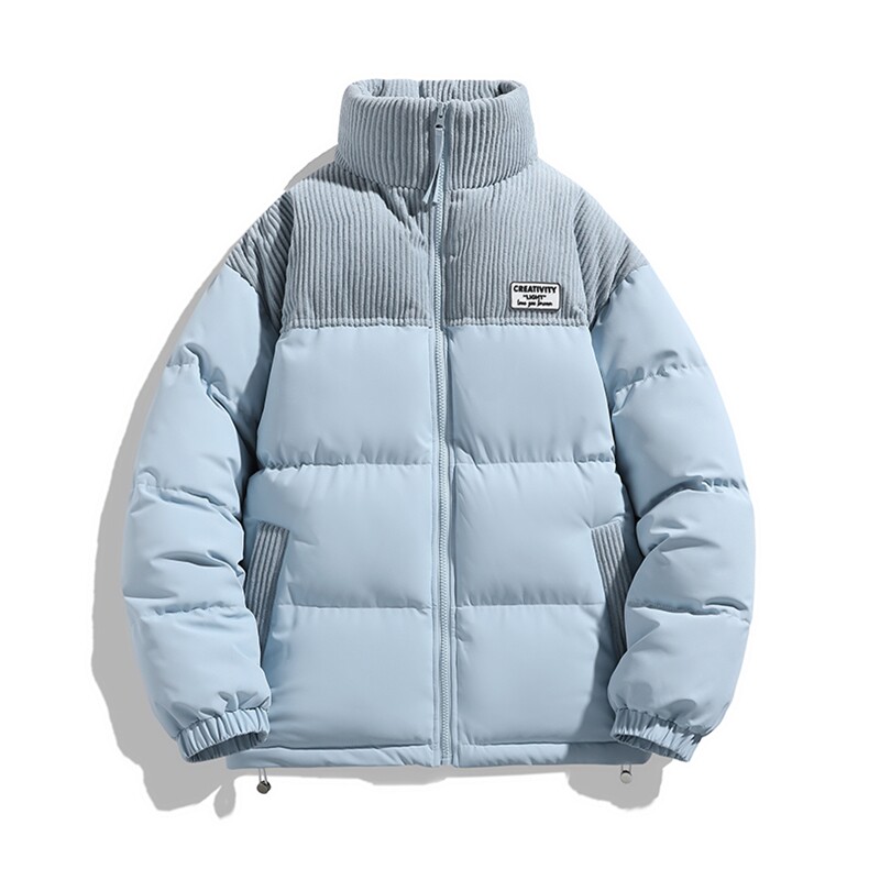 冬季青少年灯芯绒立领拼接外套休闲百搭面包服棉服5302-P78图片