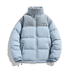 冬季青少年灯芯绒立领拼接外套休闲百搭面包服棉服5302-P78图片