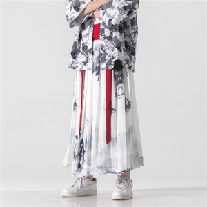 夏季 风汉服古风宋裤仙气一片式裙裤百褶马面裙情侣 K180/P75图片