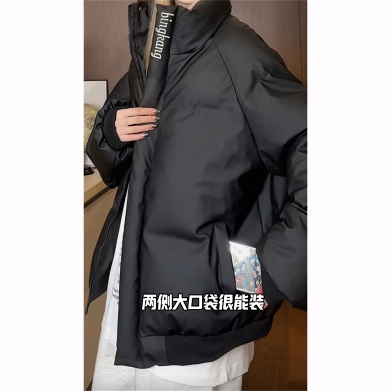 美式潮牌情侣款立领PU皮棉服男秋季高街痞帅刺绣保暖棉衣外套,男装棉衣,星座307A