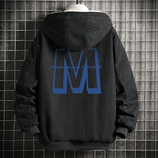 牛仔外套男大码加厚加绒衣男羊羔毛服男NM53260-P140网格，男装棉衣，电商A040A