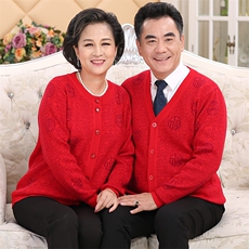 断码清仓羊毛衫女士中老年针织外套开衫男士宽松长袖福利毛衣情侣，男装中老年男装，亚东羊绒制品