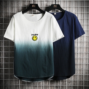 T22001-P40 渐变色亚短袖t恤男大码半袖上衣服图片
