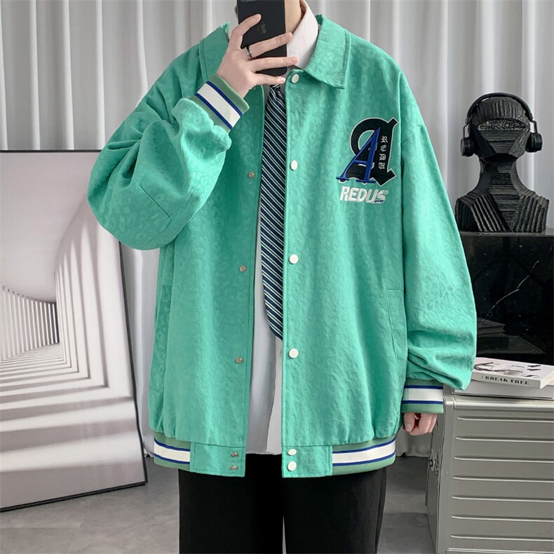 2023秋装新品韩版刺绣设计夹克中性男女运动棒球服外套8007-P85,男装夹克,电商A441-1