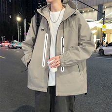 冲锋衣外套男2025春季新款宽松连帽休闲工装夹克潮流A259-P78，男装夹克，星座308B-2