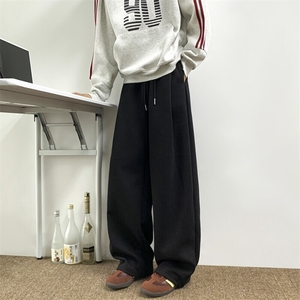 美式重磅设计感卫裤男秋冬潮牌宽松直筒运动休闲裤 D593/P55图片