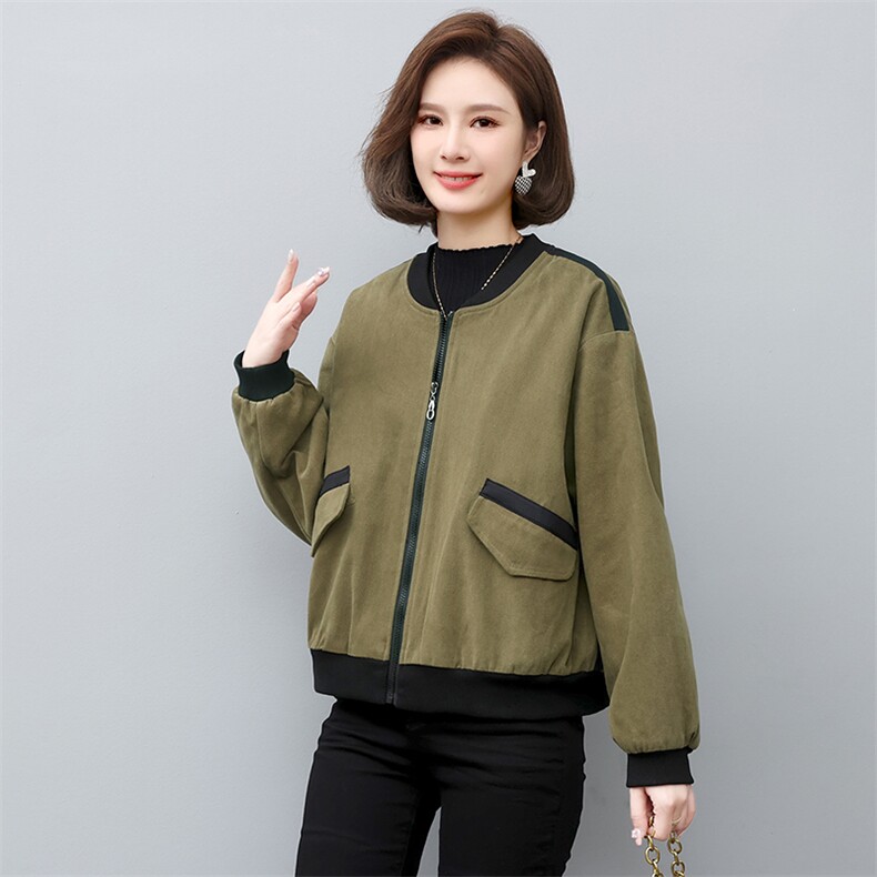 夹棉短外套女2022新款冬季加厚棒球服秋冬款妈妈夹克服,女装棉衣/棉服,忆绮罗