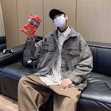 气质修身百搭春秋外穿长袖新款男单排扣夹克潮流翻领潮2049P63，男装夹克，星座410-2