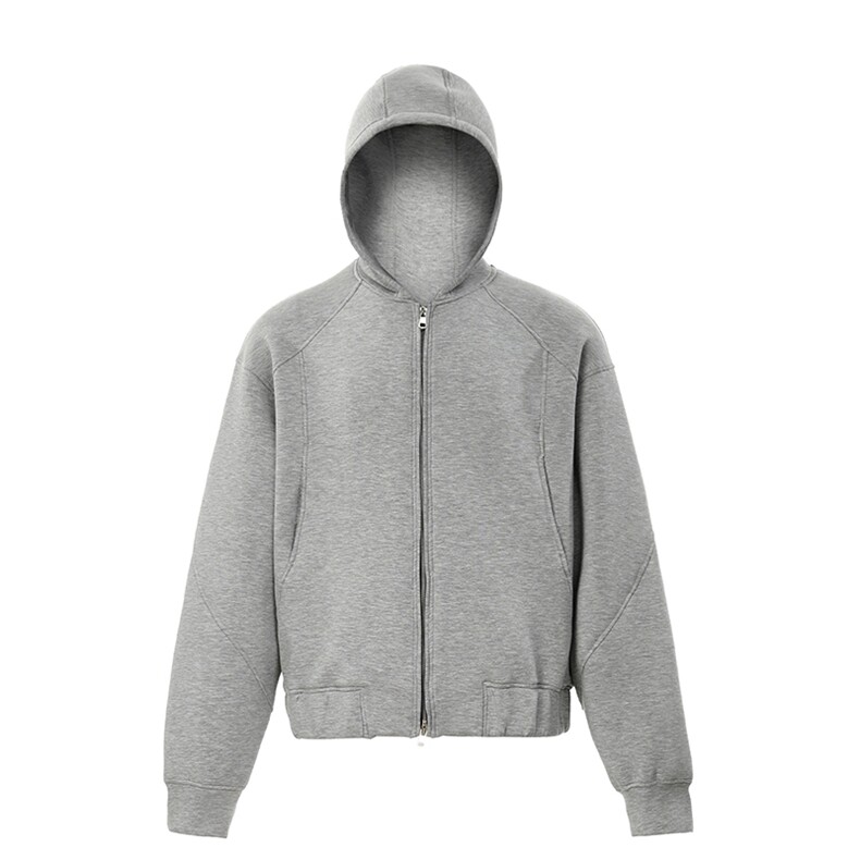 抖音得物高品质美式高街重磅辑明线结构设计连帽卫衣开衫外套W83，男装卫衣，电商A486