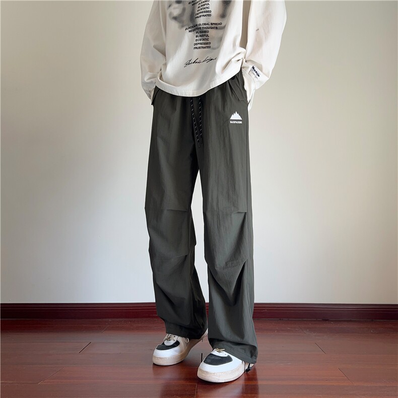 夏季新款潮流小标褶皱宽松休闲伞兵裤B315-K24232-特p35控68,男装休闲裤,电商B315
