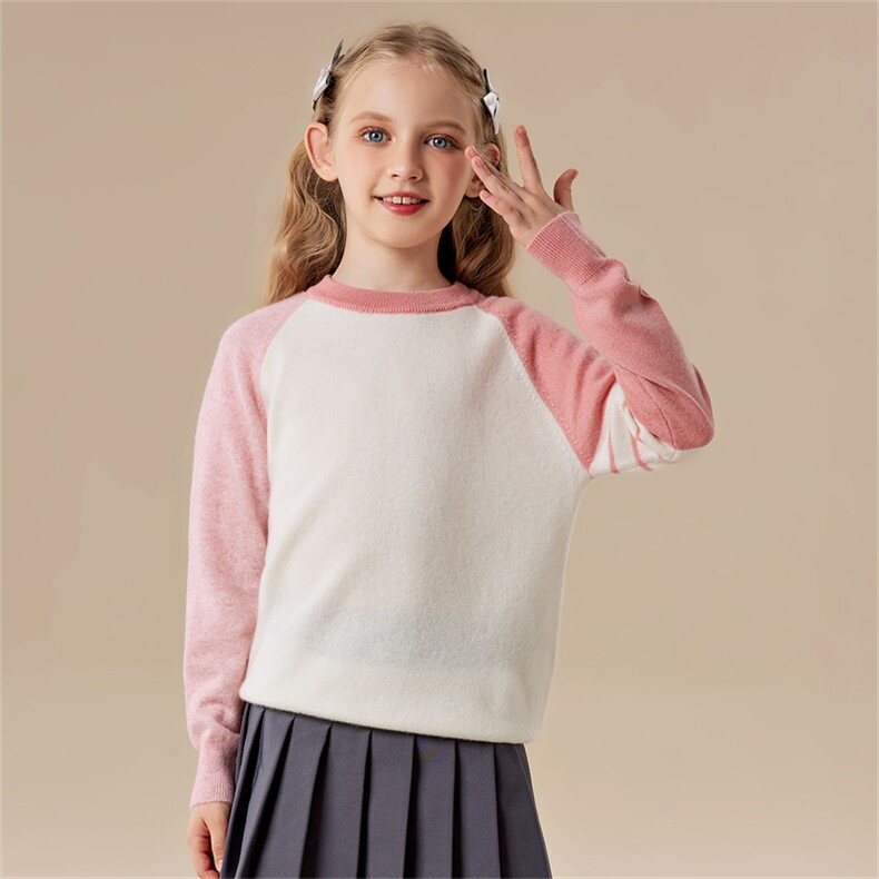 软糯春秋冬男女通用细腻圆领，童装儿童羊绒衫，六一童装