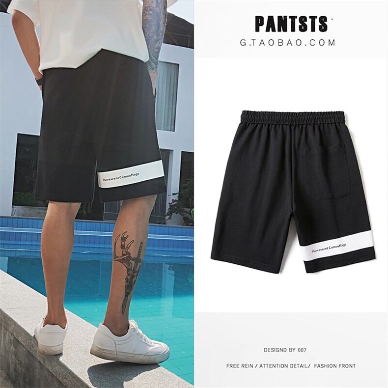 1港风店主大码M-5XL街拍英伦原宿嘻哈五分短裤男7585F35控49，男装休闲裤，星座226-2