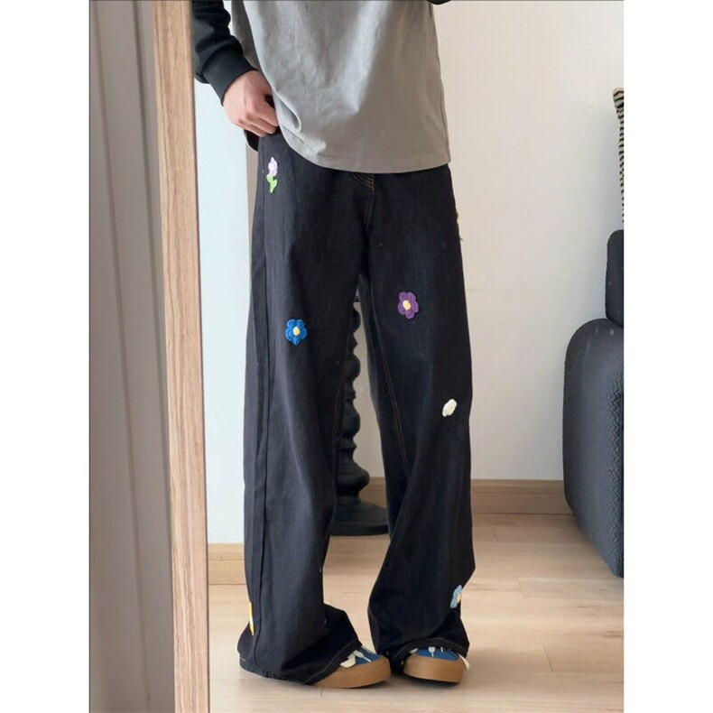 【有货】DKAT30-特P45高质量重工绣花显瘦牛仔裤抖音得物现货,男装牛仔裤,星座603-2