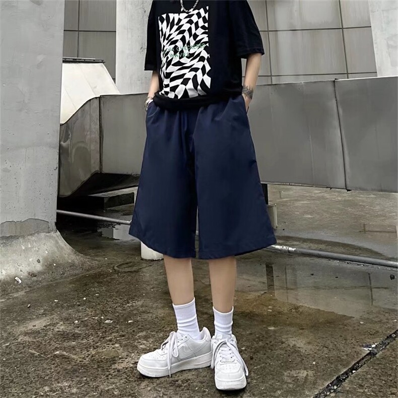 港风宽松百搭纯色五分裤男韩版潮流休闲短裤D6001P20,男装休闲裤,星座1116-2