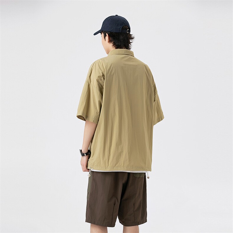 夏季潮流休闲衬衣宽松大码短袖衬衫A161-1704-P40,男装衬衫,电商A161