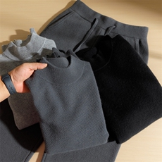 秋冬季新款舒适时尚百搭男士菠萝针单股半高领羊绒衫男装，男装羊绒套衫，麦纱纱羊绒