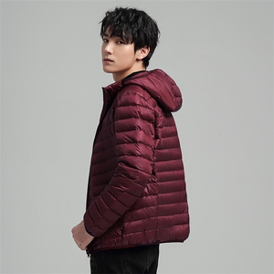 中青年90绒轻薄连帽羽绒服外套男秋冬休闲羽绒轻便外套图片