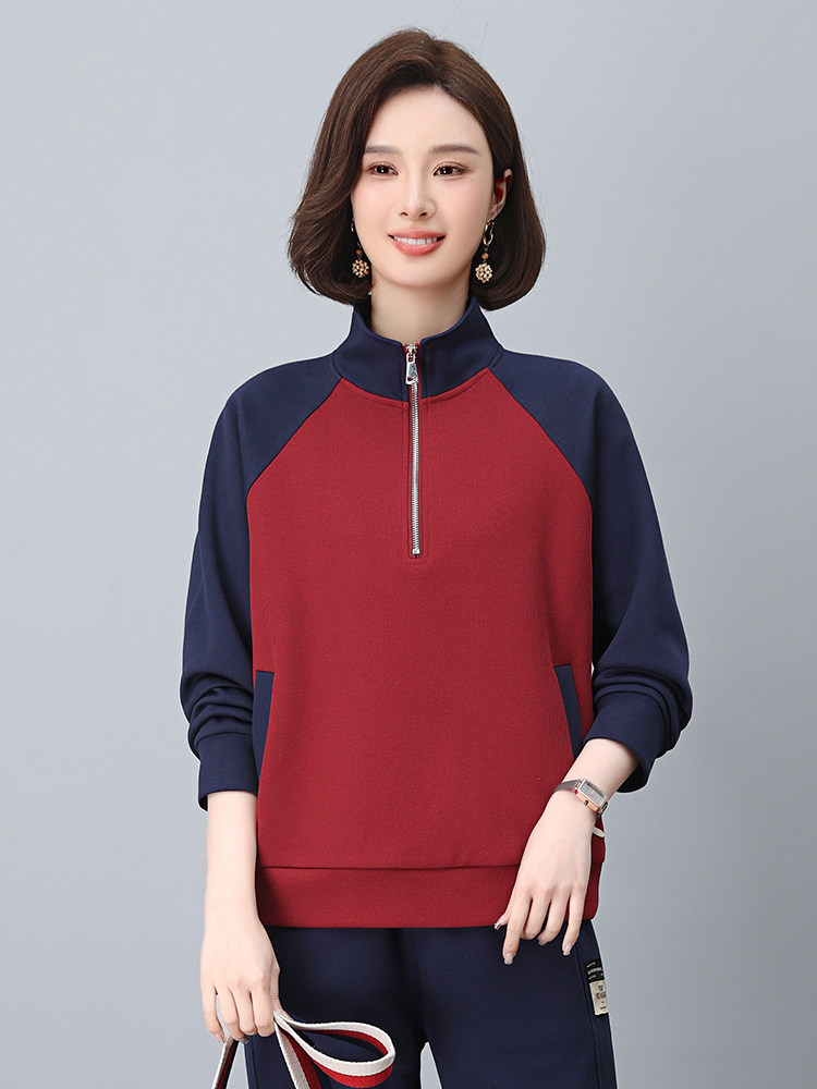 2025年春季时尚休闲撞色插兜立领上衣,女装短外套,依恋蒂丝