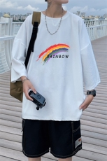 Q11064-P30春夏季七分袖t恤男大码五分袖男短袖中袖，男装T恤，电商A040