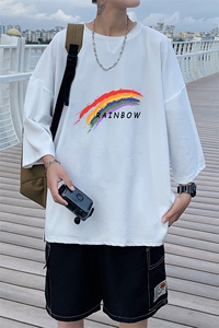 Q11064-P30 春夏季七分袖t恤男大码五分袖男短袖中袖图片